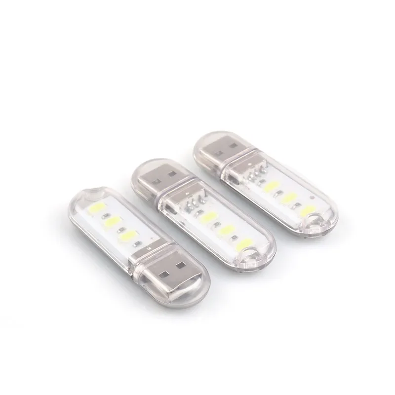 USB LED Desk Lamp Mini Portable Night Vision Light Gift Mobile Lamp Reading Book Lamp 3leds For Power Bank PC Laptop Notebook