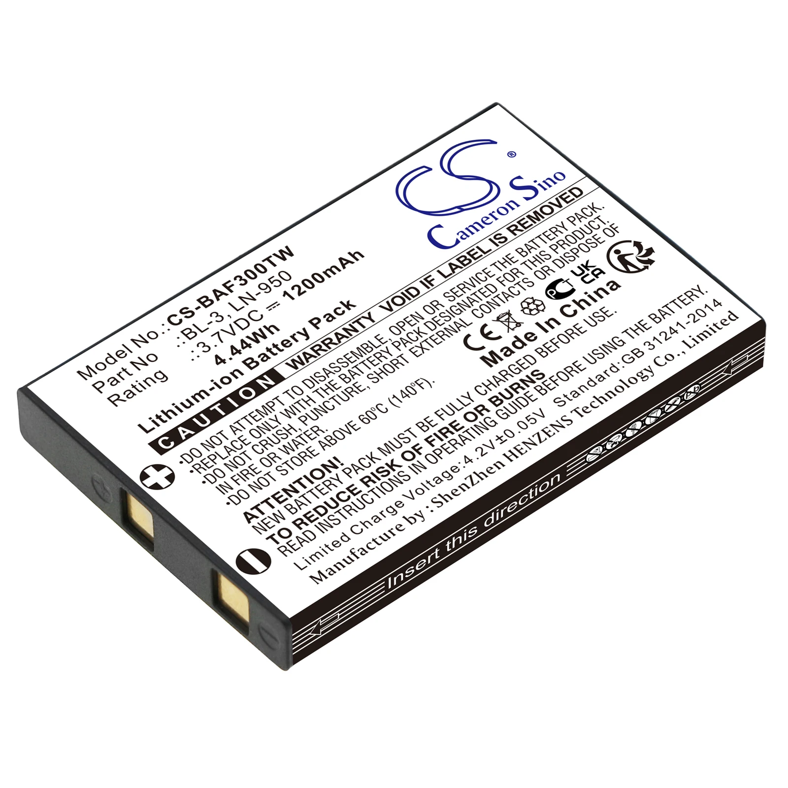 

Replacement Battery for Baofeng BF-R5, BF-T6, C5, UV3R, UV-3R BL-3 3.7V/mA
