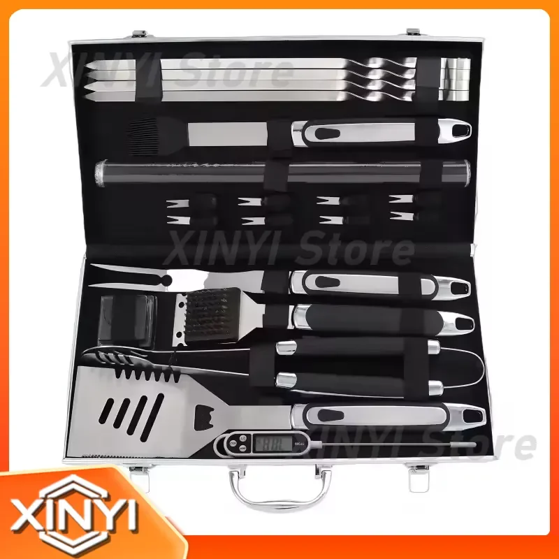 Customization Heavy-Duty Stainless Steel Grill Cooking Camping Kitchenware Barbecue Accessories Set for Outdoor Cooking