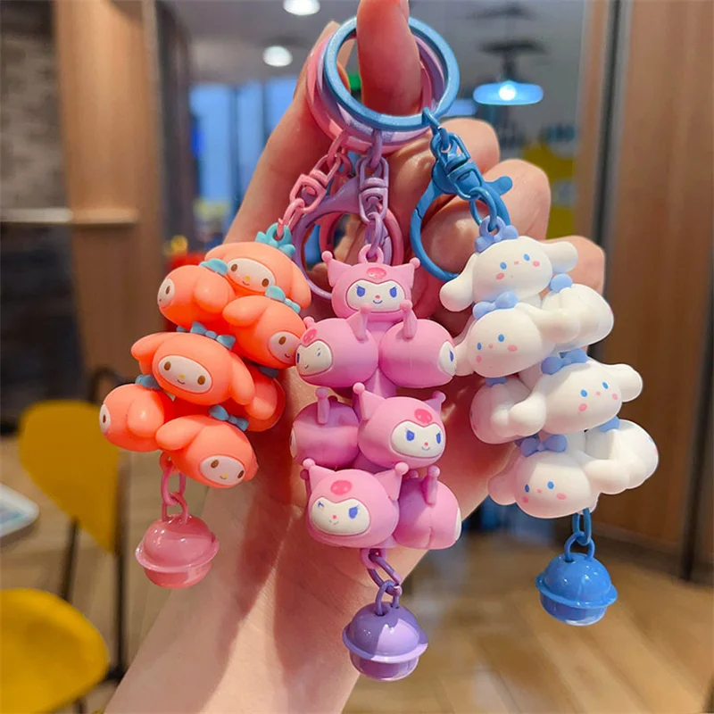 Sanrio Kawaii My Melody Keychain Kuromi  Key Ring High Quality Cartoon Cute Hello Kitty Cinnamoroll Bag Pendant Collection Gifts