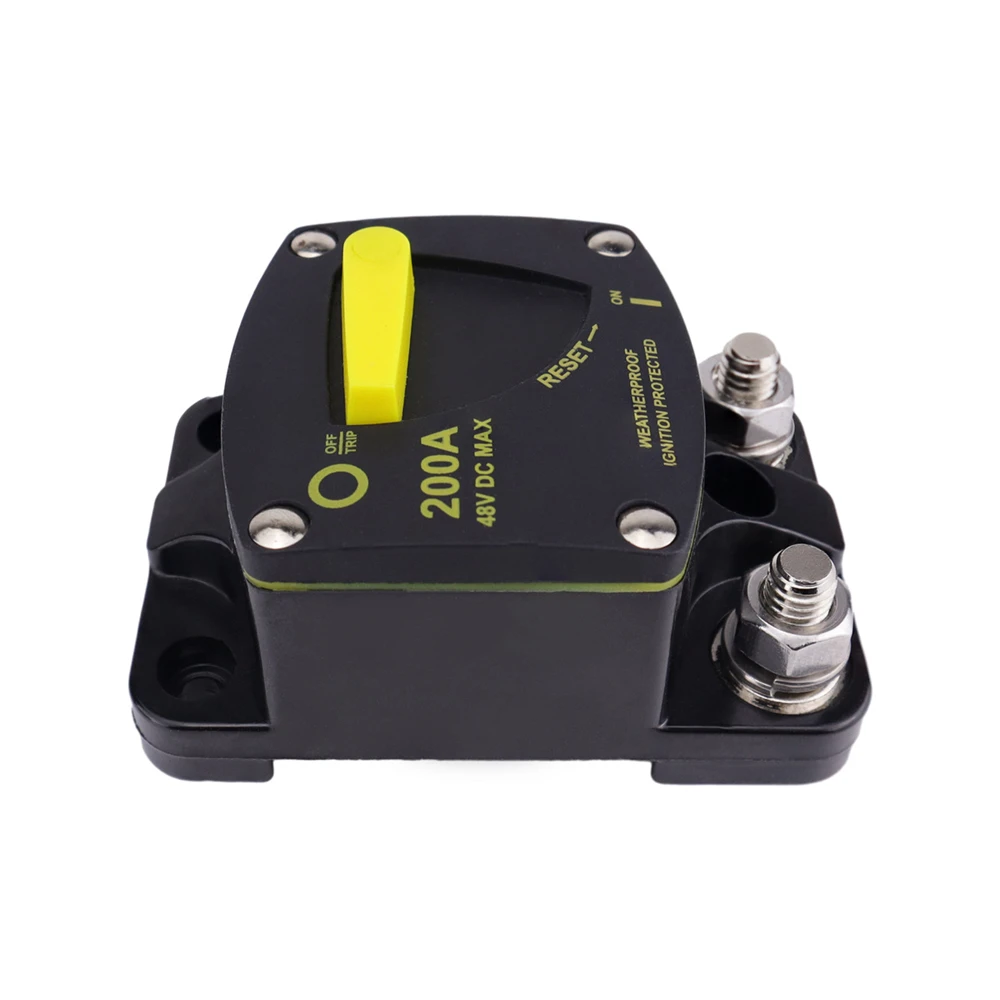 ​50/100/150/200/250/300 Amp Marine Circuit Breaker for Boat Trolling with Manual Reset Water Proof 12V- 48V DC