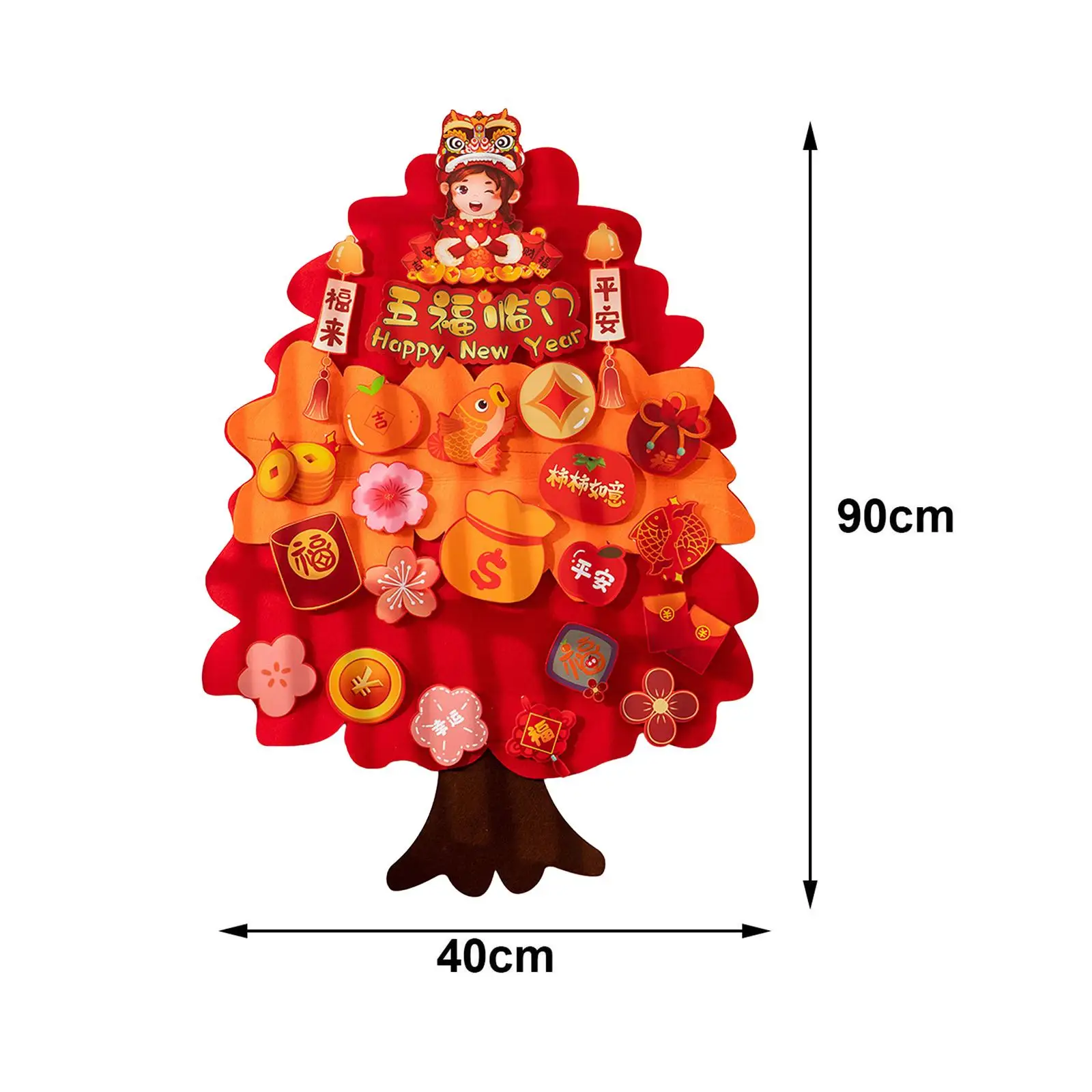 السنة الصينية الجديدة معلقة شجرة محظوظة الجدار ملصق الإبداعية السنة الصينية الجديدة الديكور سطح المكتب زخرفة للمنزل عطلة الطرف