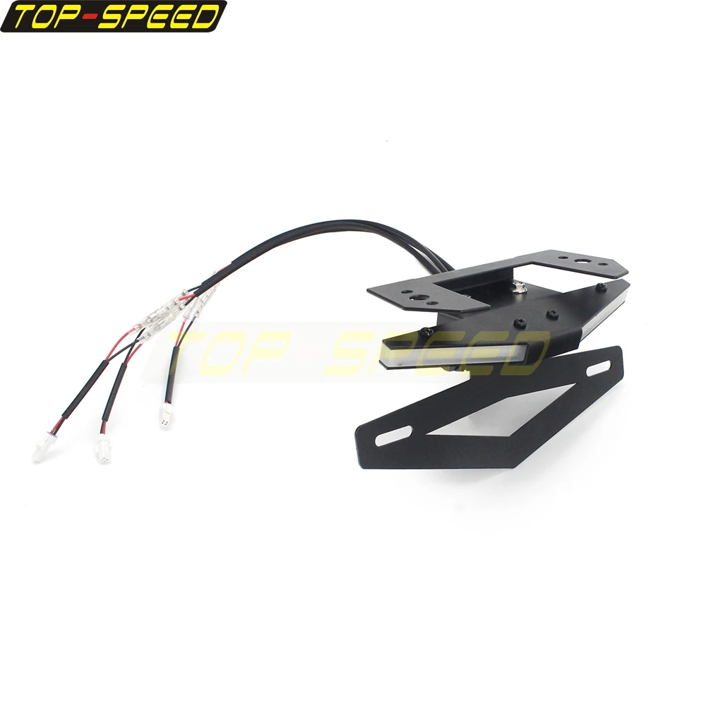 For MV AGUSTA BRUTALE 675 2013-2019 Motorcycle Tail Tidy Fender Eliminator Kit Rear License Plate Holder W/LED Turn Signal Light