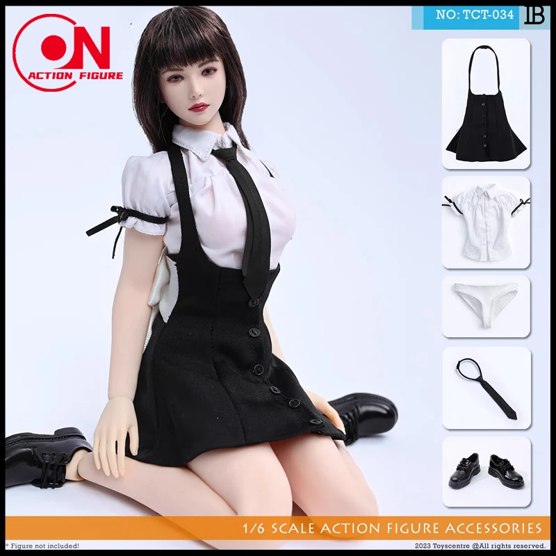 Toyscentre TCT-034 1/6 Scale School Girl JK Skirt Puff Sleeves Shirt Clothes Model Fit 12'' Female Soldier Action Figure Body