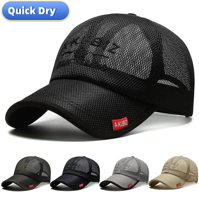 

Letter Printed Breathable Mesh Sports Running Sunhat Summer Quick Dry An-ti UV Golf Baseball Cap Hiking Fishing Sunshade Visors