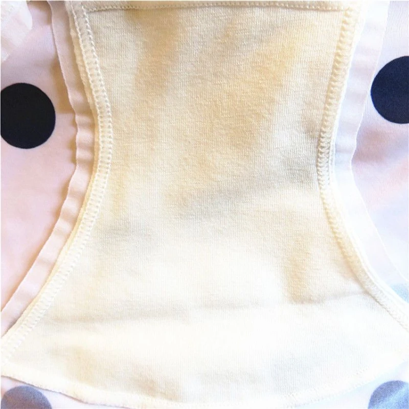 Polka Dot Pants Mid-rise Milk Ice Silk Shorts Breathable Girl Briefs Pure Cotton Bowknot Underwear Anti-bacterial Women Panties