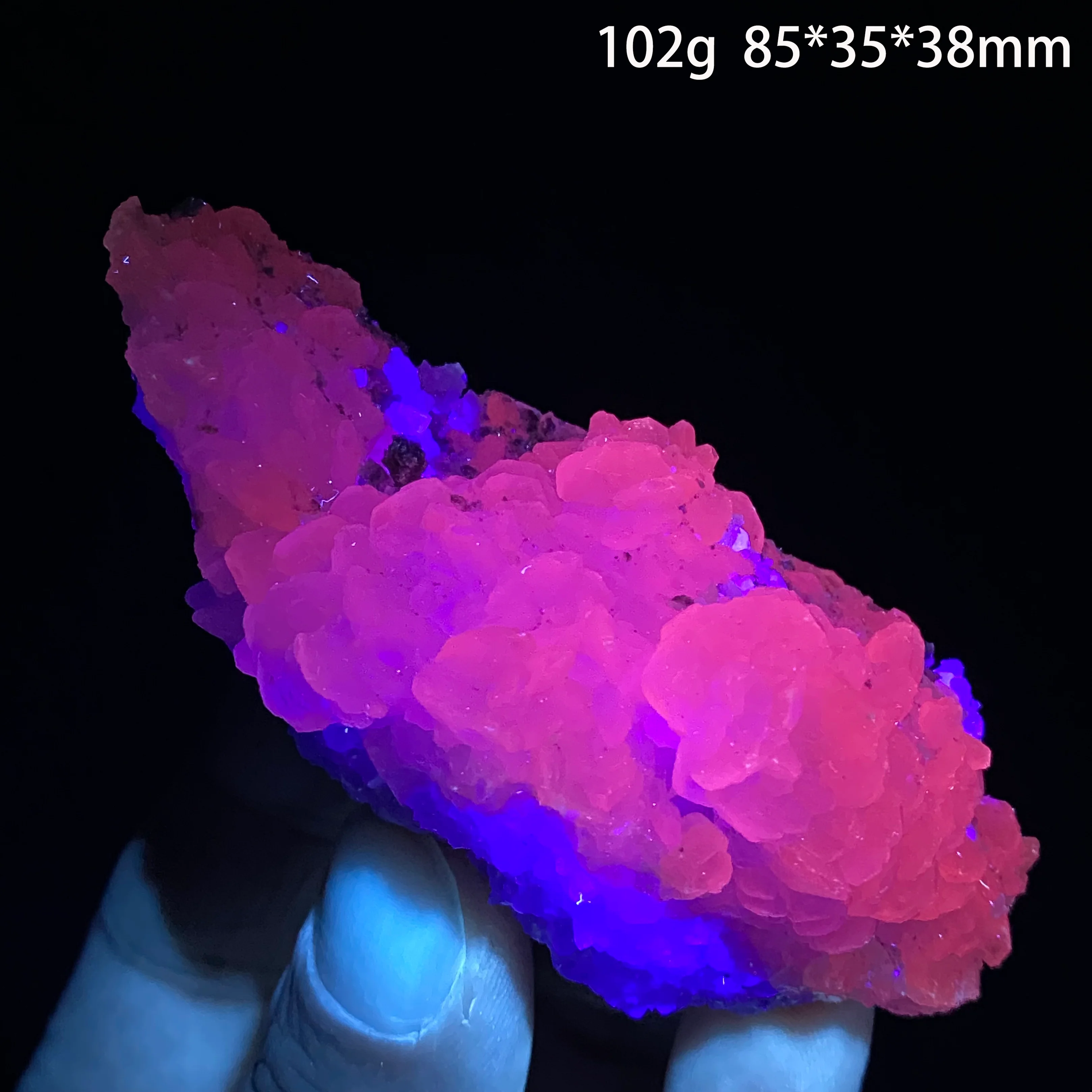 Natural Calcite and Fluorite Symbiosis (Fluorescence Effect) Mineral Specimen Crystal meditation Energy Healing Teaching Home De