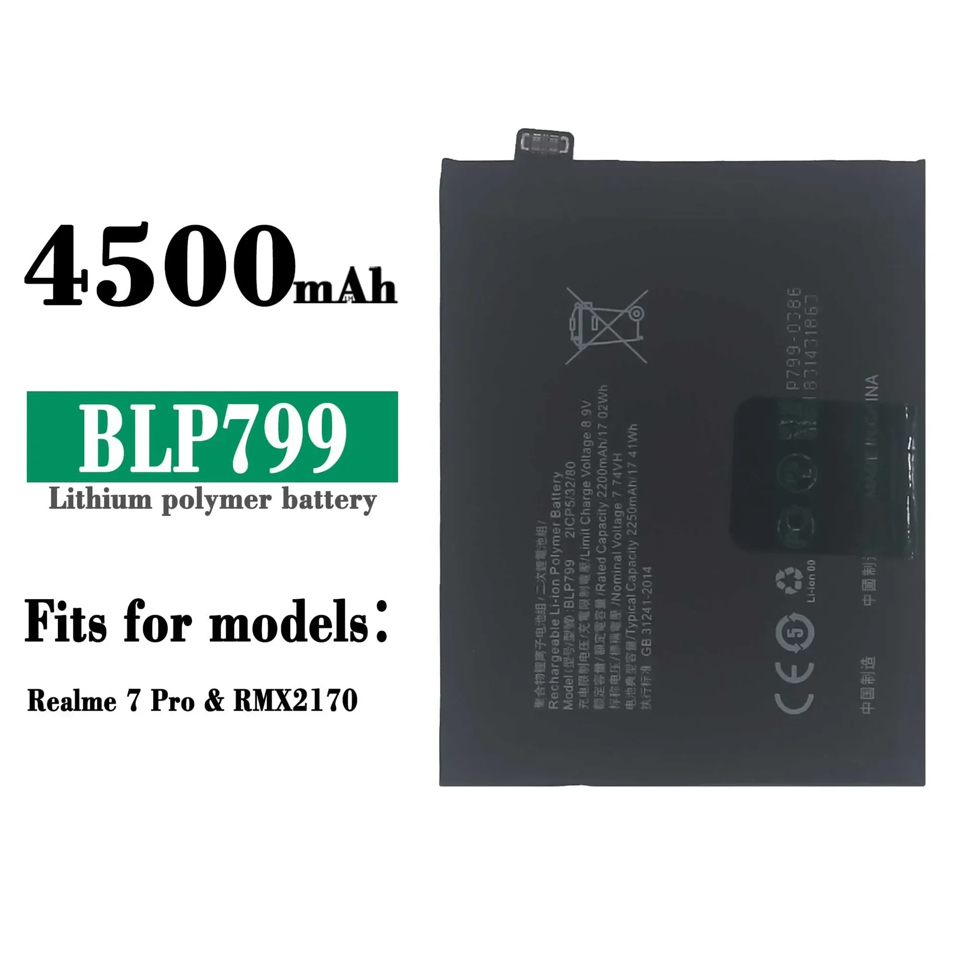 

High Quality Replacement Battery For OPPO Realme 7 Pro 7 Pro BLP799 High-capacity 4500mAh New Built-in Battery