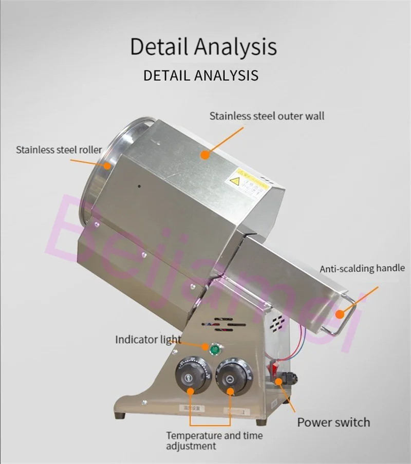 ไฟฟ้ากาแฟ Bean Nut ย่างเครื่องเบเกอรี่ Chestnut ถั่วลิสงวอลนัท Roaster Roller Baker ทอดถั่วลิสงธัญพืช