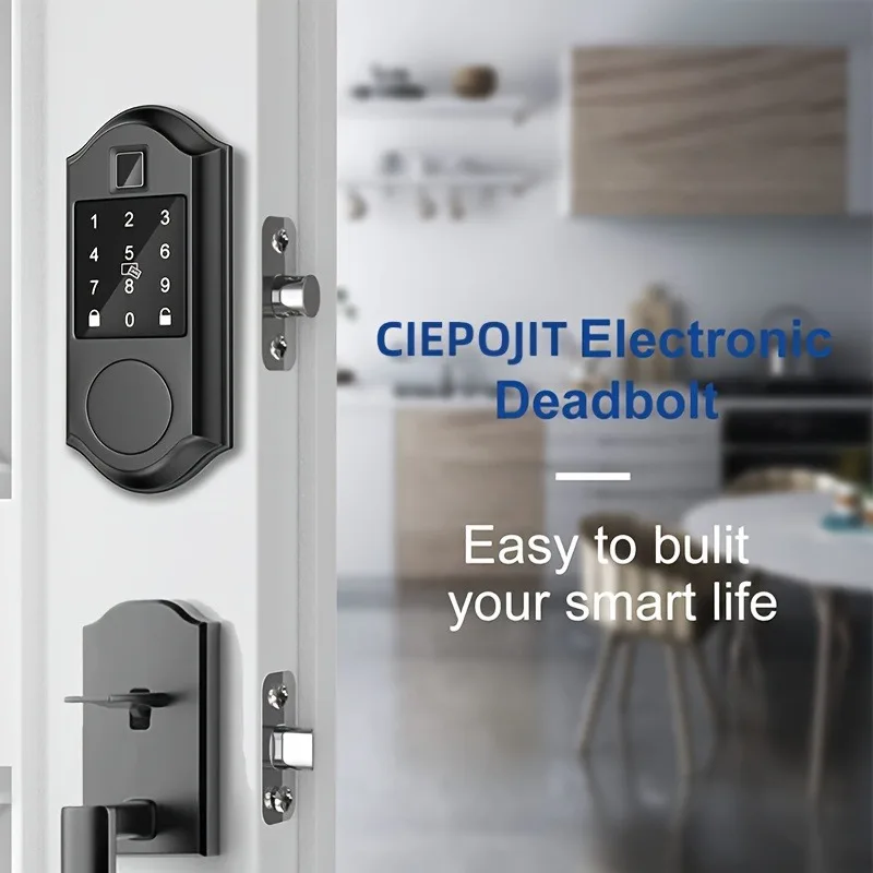 CIEPOJIT Smart Vingerafdruk Nachtschoot Smart deurslot Elektrisch slot met klink Auto Lock Key/Wachtwoord/TTLOCK APP