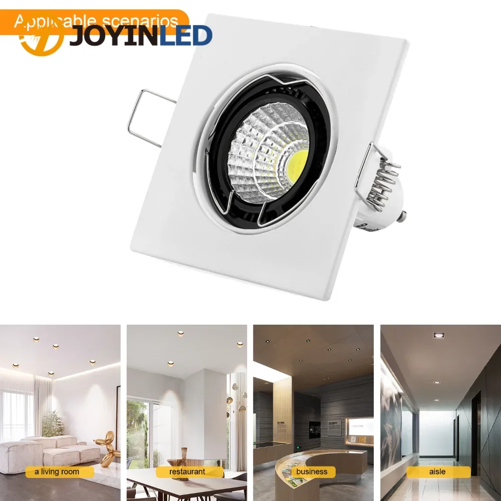 Ajustável embutido LED Spotlight Frame, redondo, níquel, ouro, luminária, suporte Downlight, luz de teto, Mr16, Gu10