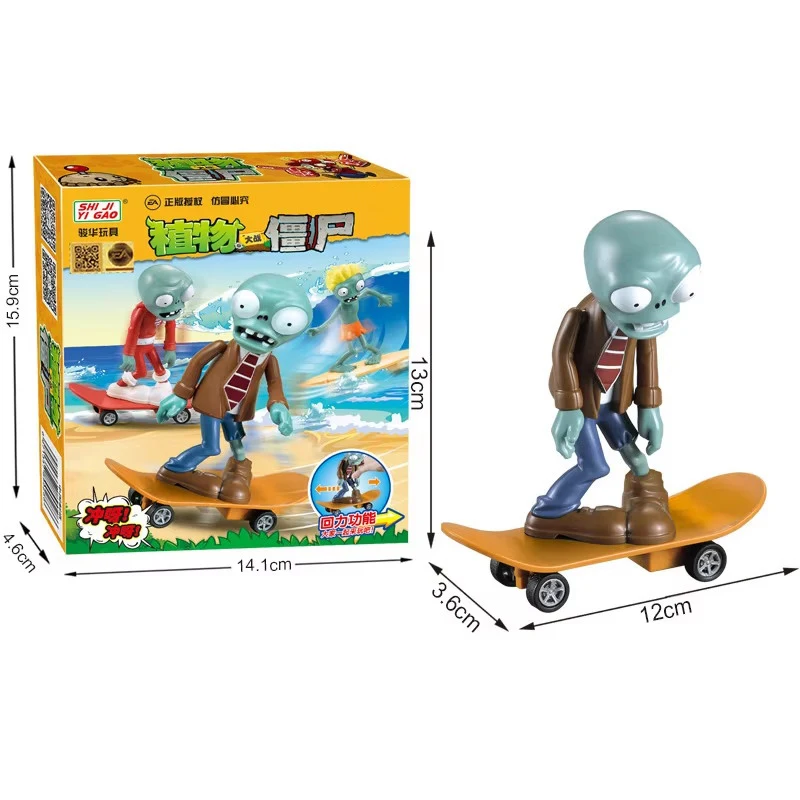 1 Pcs New Plants vs Zombies 2 Future Skateboard Zombie Surfer Zombie Game Figures Model PVC Ornaments Toy Youths Gifts For Boys
