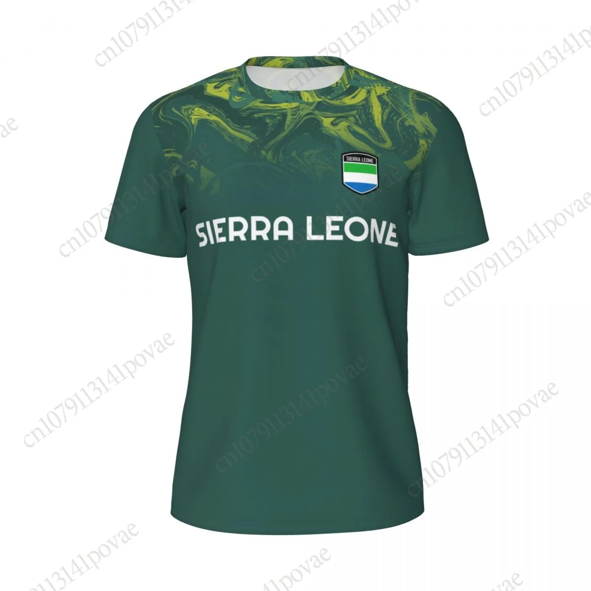 SIERRA LEONE Flag T-shirts Men Women Mesh Clothing Sports Breathable For Running Bike Tennis Fitness view 2