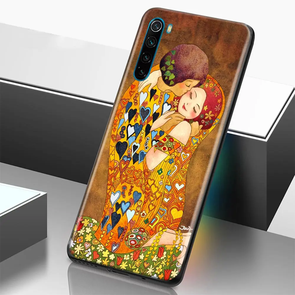 Custodia per Redmi Note 9 9S 9T 10 10S 11 11S 11T 8 8T 7 POCO M4 Pro Cover in Silicone Fundas Kiss by Gustav Klimt Golden Freya Tears