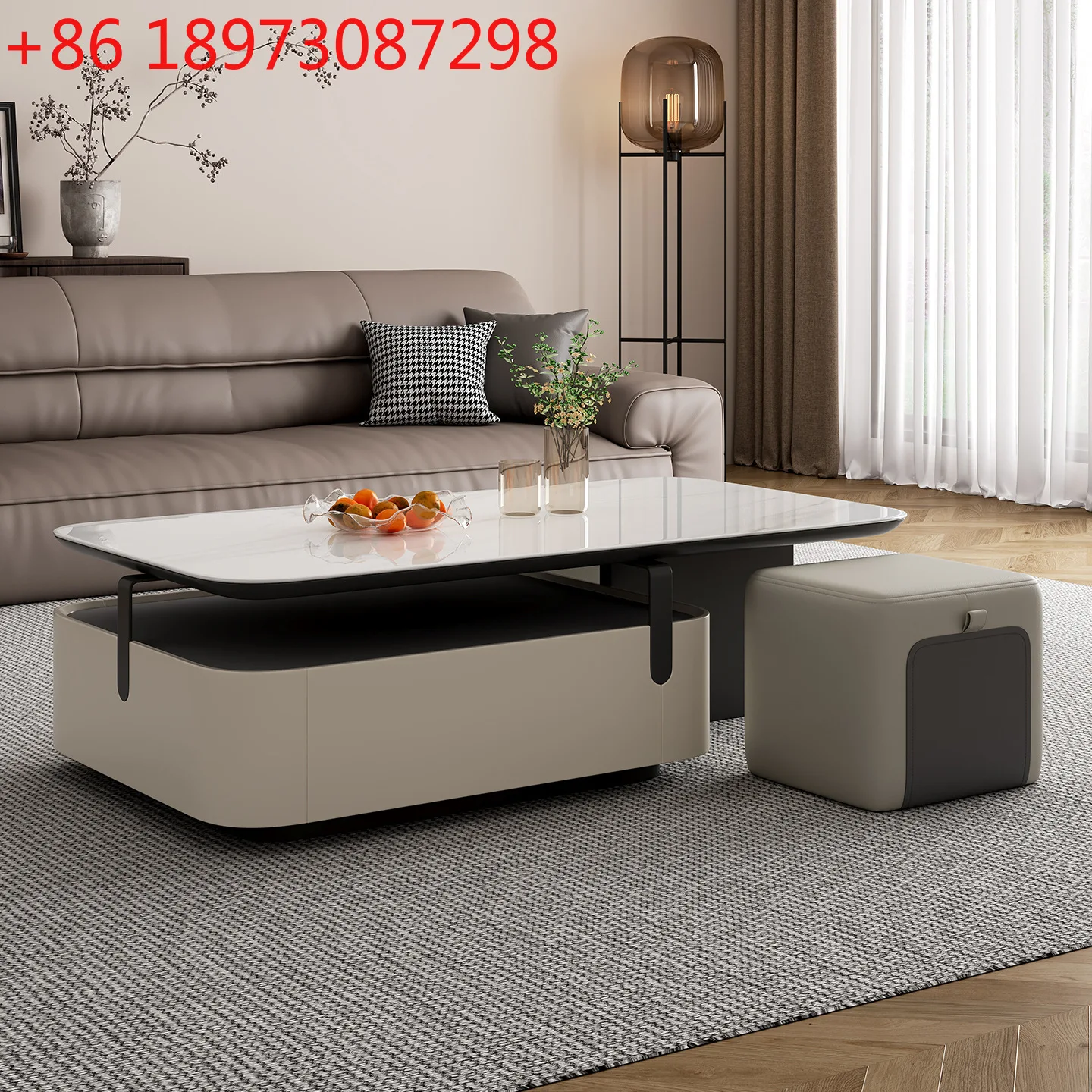 

Журнальный столик, итальянский минималистичный рок-плита, прямоугольный, новый, легкий, роскошный, элитный, для гостиной, дома