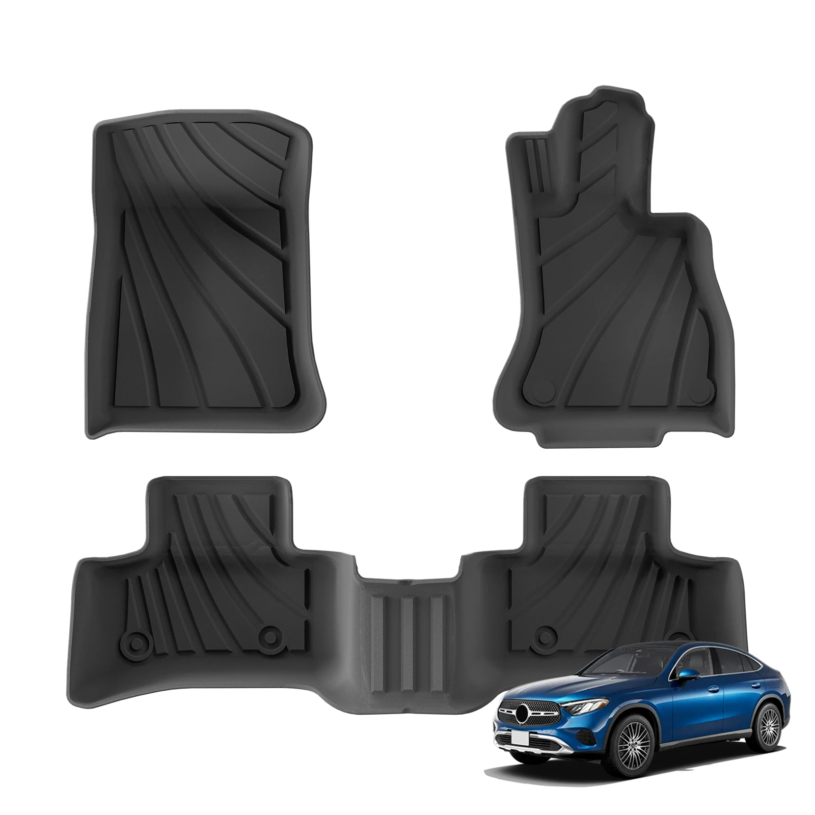 Smabee Right Drive for Mercedes-Benz GLC X254 SUV 5Seater Fuel 2025 TPE Car All-weather Floor Mats Trunk Pad Accessories Black view 6