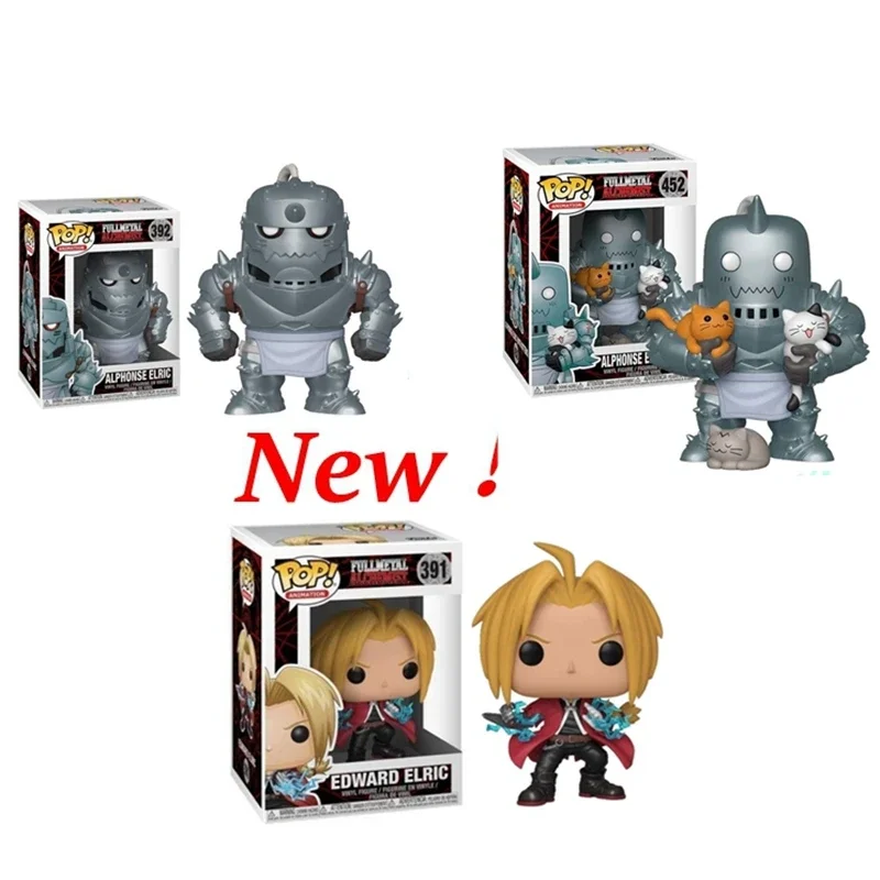 NEW 2024 FUNKO POP Fullmetal Alchemist #391 Edward Elric #392 Alphonse #452 Vinyl Doll Action Figures Models For Kids Gift