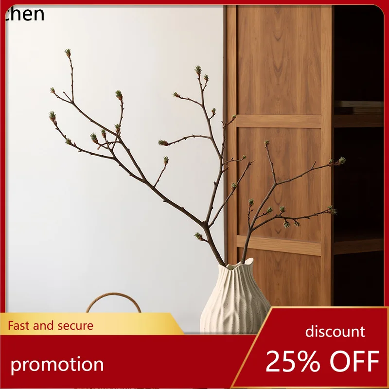 YFY Wabi-sabi style ceramic vase decoration for living room,   pottery jar for flower arrangement, Zen-inspired dry flower