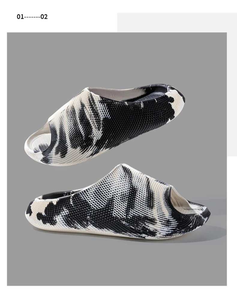 Herren- und Damen-Sandalen mit Chinesischem Tuschmalerei-Muster, Wolken-Design, Dicke Plattform, Slip-On, Sommer-Sandalen, Weich, Komfortabel, Rutschfest, für Outdoor und Strand, Casual – Detail 5
