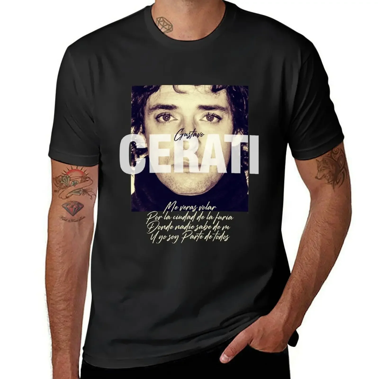 Gustavo Cerati Me veras Caer T-Shirt anime stuff kawaii clothes Men's cotton t-shirt