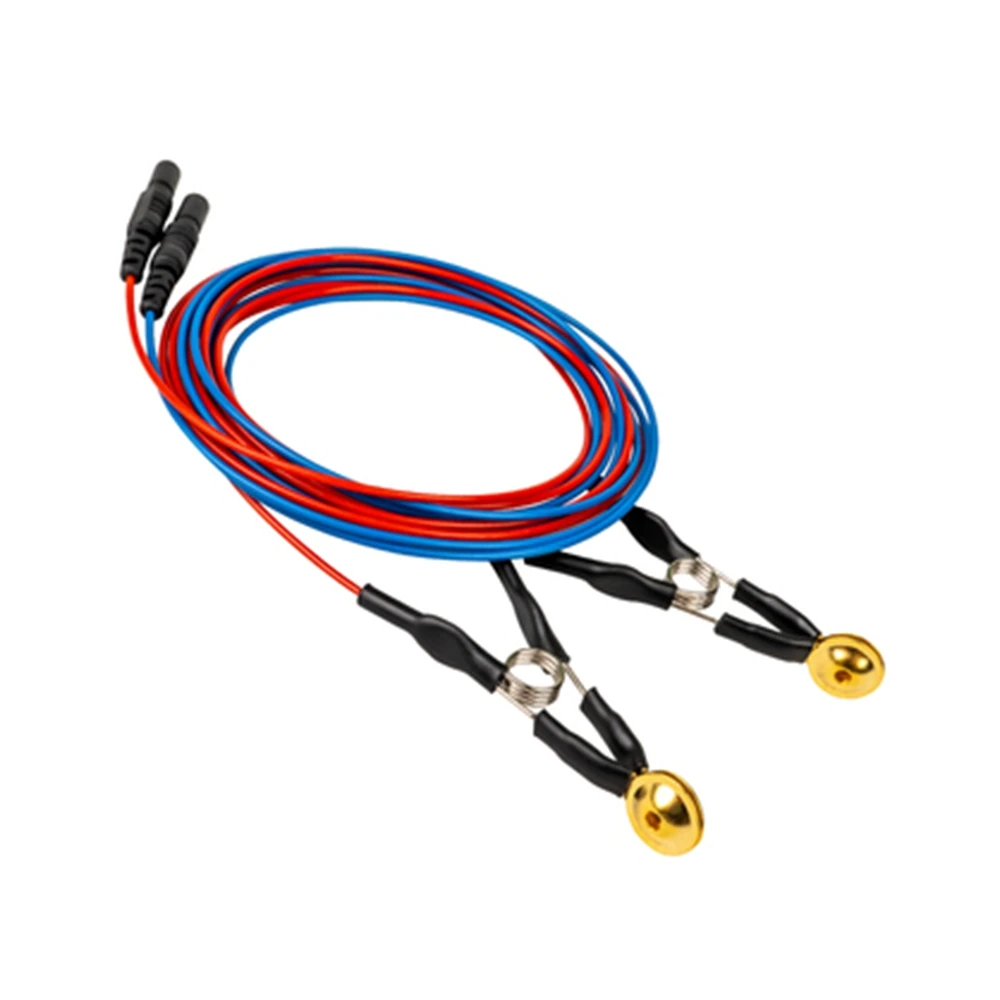 

2pcs Reusable Alligator Clip Electrodes EEG leadwire cable,2.0mm din style,1.5m double cable TPU Wire OD=1.6mm