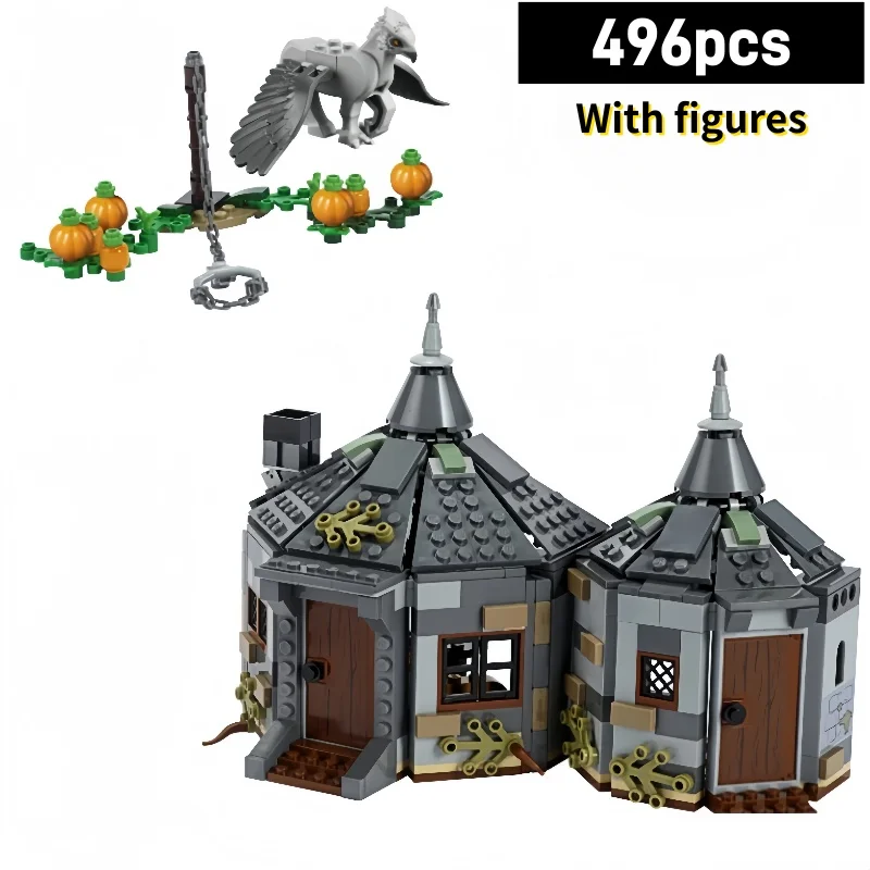 

496 шт., набор строительных блоков Enchanted Wizard Hut, модель фэнтезийного замка, игрушка для детей и взрослых, подарок на Хэллоуин/Рождество