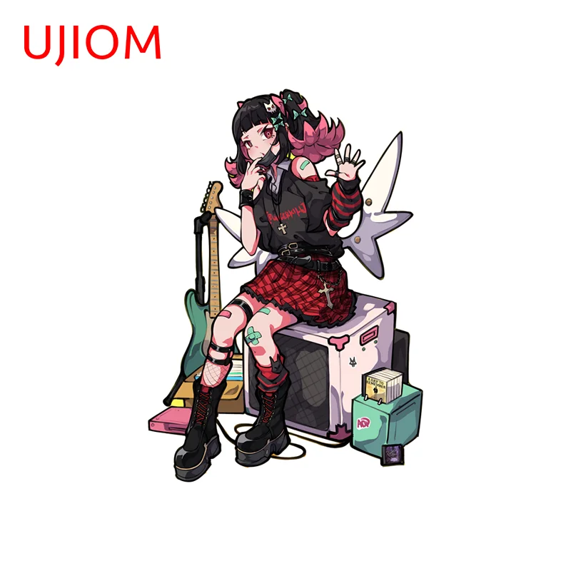 UJIOM Zenless Zone Zero Aria Game Figure Wall Sticker Creative Sitting Posture Chic Scratch Proof Decal Art DIY Home Decor