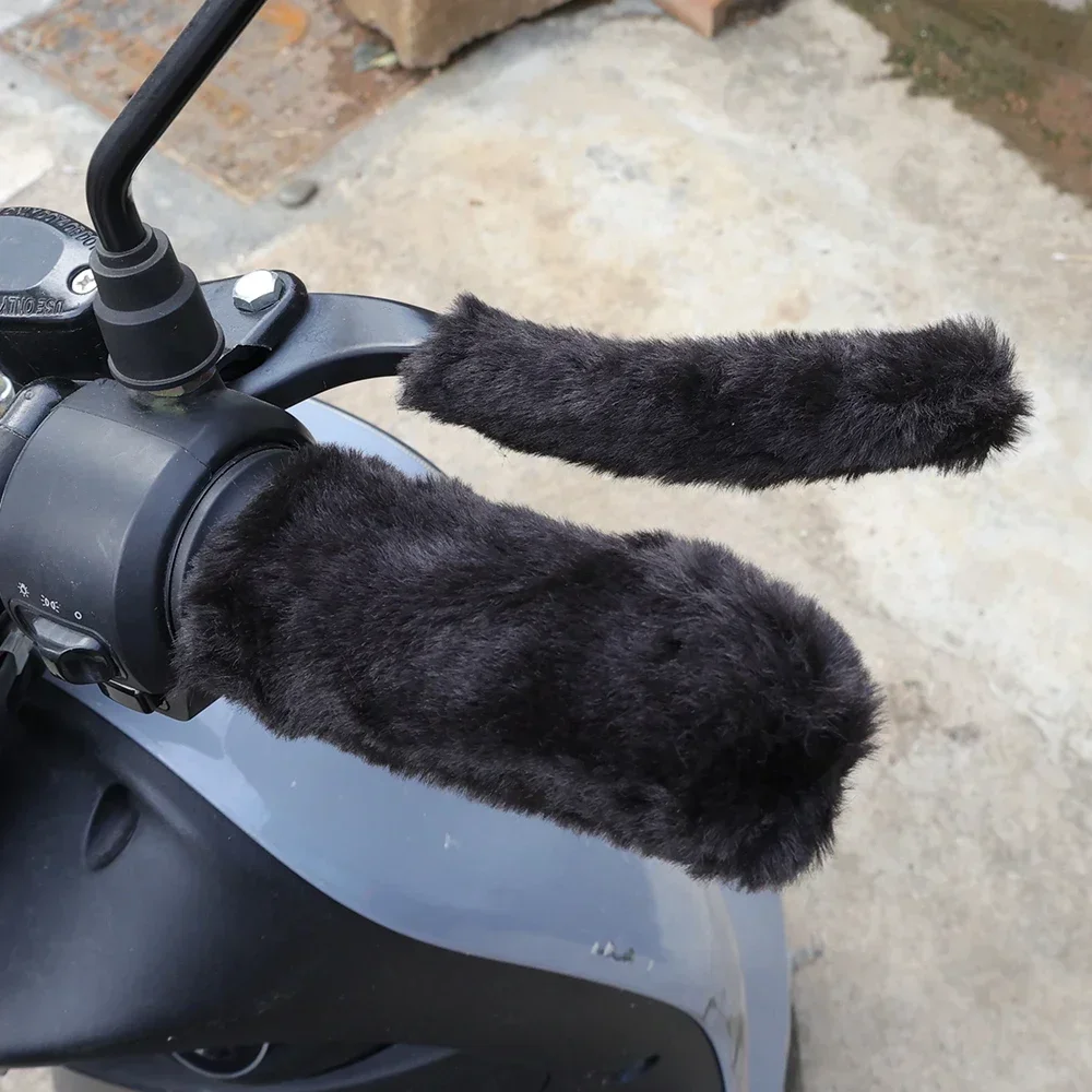 Winter Imitation Plush Electric Car Motorcycle Handle Sleeve Hand Guards Non Slip Warm Three Wheeled Plush Han