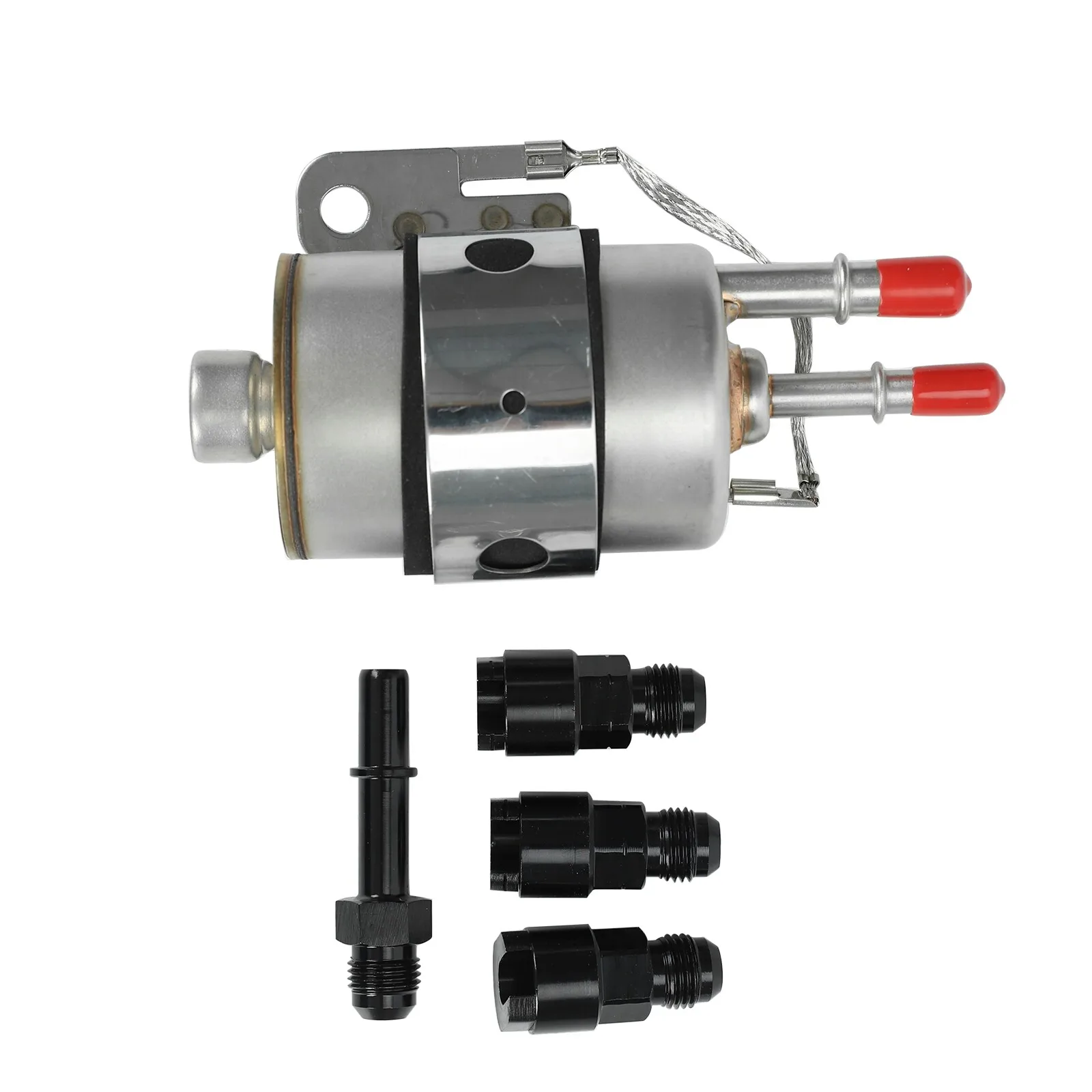 LS กรองน้ำมันเชื้อเพลิงและตัวควบคุม EFI ชุดปั๊มเชื้อเพลิงวอลโบร รีเทิร์นเลส -6AN เครื่องยนต์สลับ