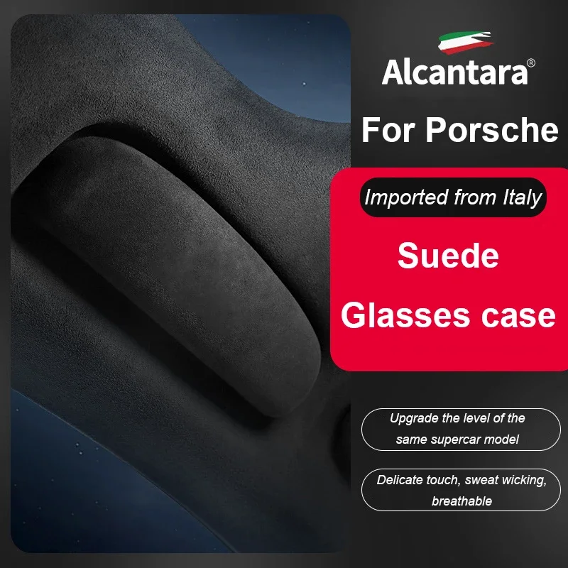 

For Porsche Macan Panamera Cayenne 2014-2018 2024 2025 Alcantara Suede Car Glasses Case Sunglasses Box StorageInterior Organize