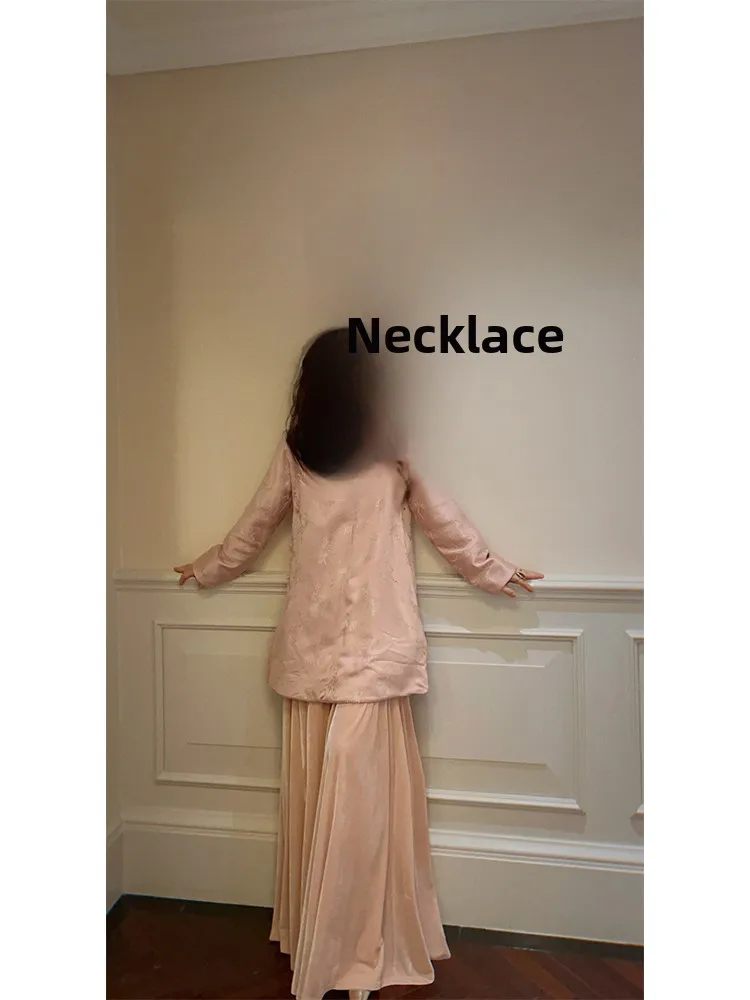 

Хлопковое длинное пальто с эффектом похудения, круглое Ne, женское длинное пальто с вышитыми пуговицами в китайском стиле, одежда прямого кроя для поездок на работу