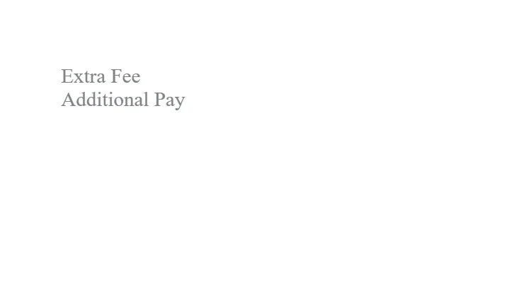 Additional Pay Extra Fee