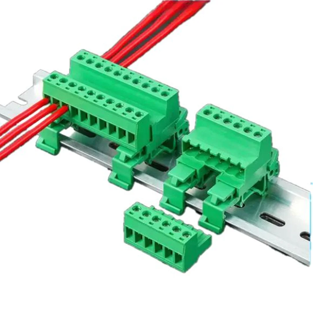 2EDG-UKR-5.08mm DIN Rail Mounted Terminal Block Solder-Free Plug-In/Removable Type 2-24P for 35mm Rail Installation