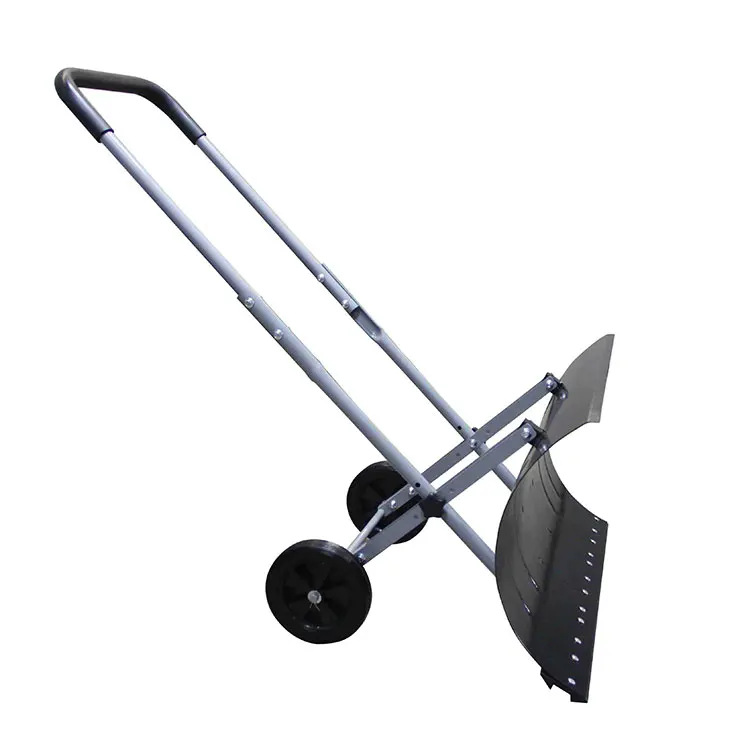 Колеса для толкателя снега из углеродистой стали Стальная ручка Подъездная дорога Тротуар для очистки снега Лопата