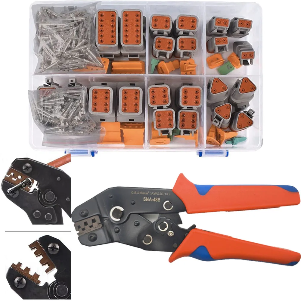 

174 шт. комплект разъемов DT с храповым механизмом для обжима проводов, 2, 3, 4, 6, 8, 12-контактные разъемы, автомобильные электрические разъемы