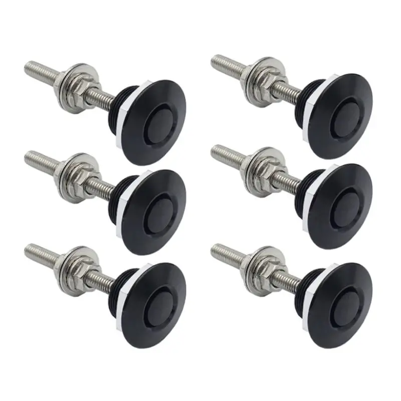 ABZT 6Set 1.25Inch Aluminum Vehicle Hood Pins-Quick Release Lock Bumper, License Plate Lock Clip, Push Button Bonnet