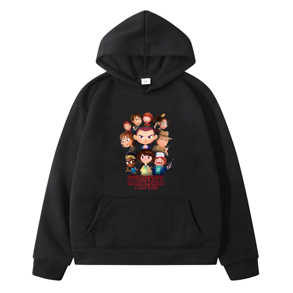 stranger things Autumn print anime hoodie Fleece sweatshirt Kawaii hoodies jacket boys pullover y2k sudadera kids clothes girls