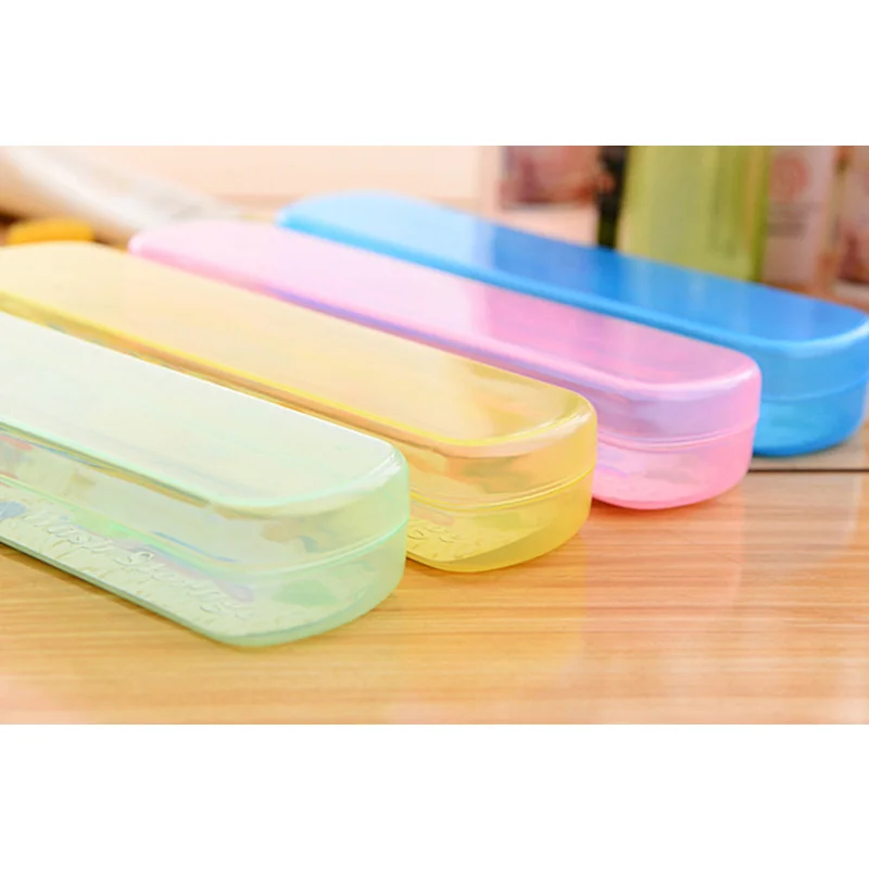 Bathroom Accessories Portable Outdoor Travel Toothbrush Toothpaste Storage Box Only Empty Transparent Candy Color