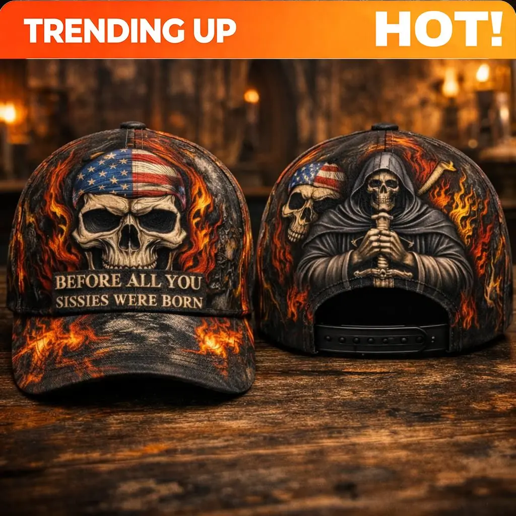 Customization American Flag Skull Cap With Sarcastic Quote Print Baseball Cap Patriotic Trucker Hat Trendy Street Casual Hat For