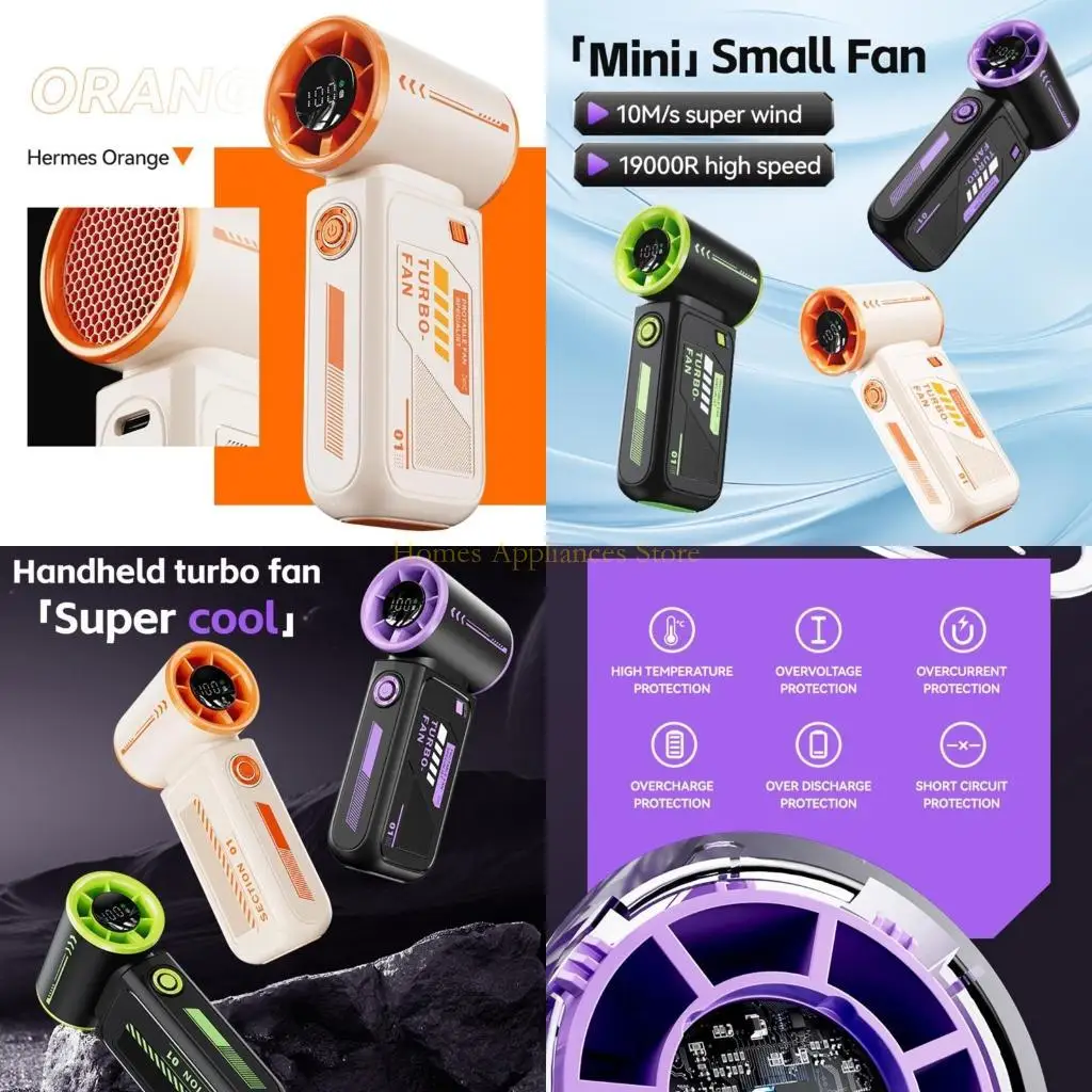 

D0AB Portable Fan Adjustable Cooling Fan Handheld Fan 3600mAh Small Fan Travel Fan