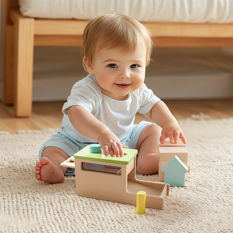 Jouets en bois Montessori pour bébé, boîte de chasse permanente, document macaron, forme Leone, jouet mentaires oriel match dos, cadeaux pour bébé