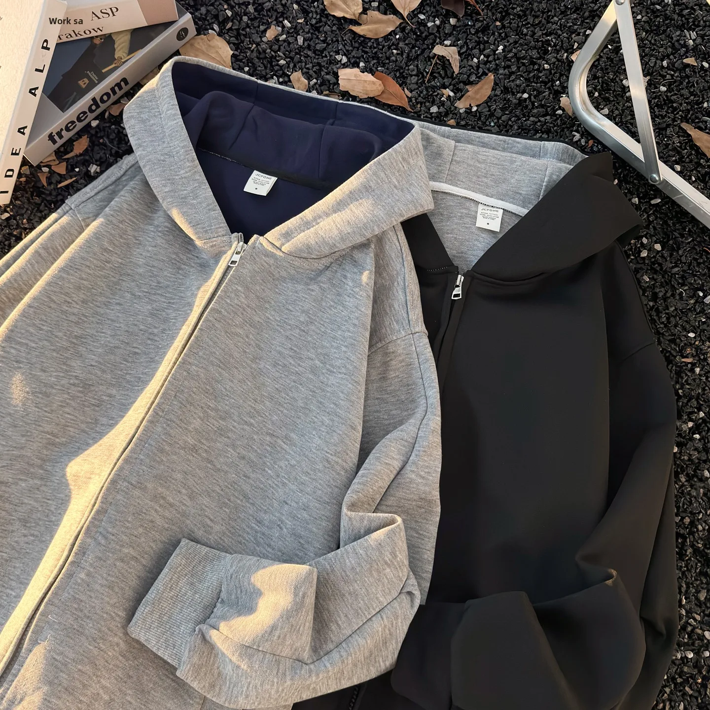 

Кардиган-толстовка с капюшоном в стиле Color Block, американский стиль, плотный, свободный крой, универсальный, для пар, простой верхний слой, верхняя одежда