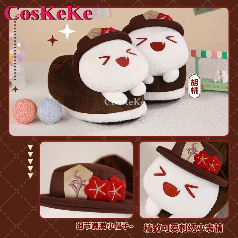 CosKeKe Game Genshin Impact Neuvillette/Scaramouche/Zhongli/Xiao/Kaedehara Kazuha/Tighnari/Lyney/Lynette Shoes Plush Slippers