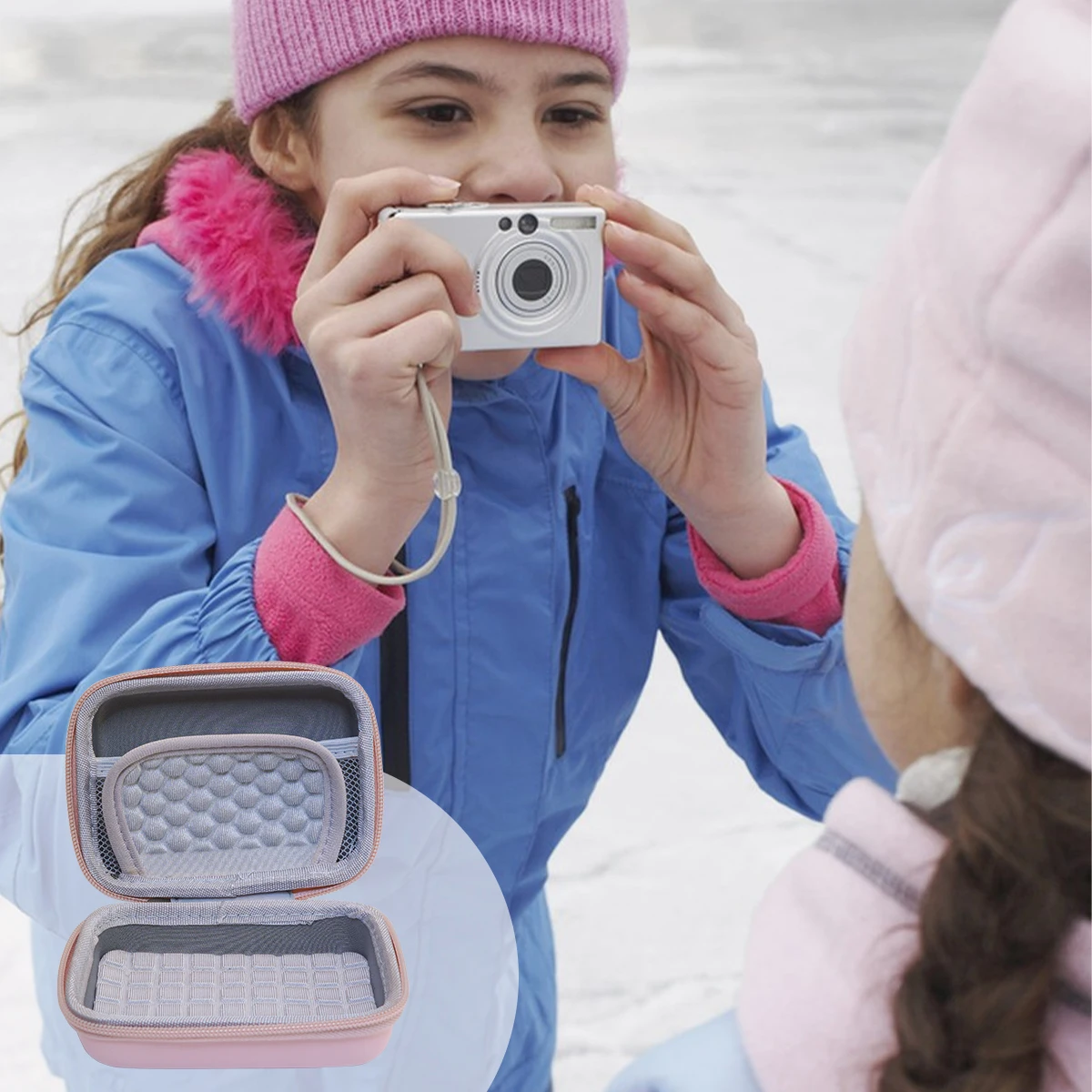 

Pink Carrying & Protective Case for Digital Camera Portable Digital Camera Storage Bag Travel Carrying Case Scratchproof Protect