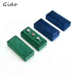 Jewelry Box Ring Holder Rectangular Flannel Storage Ring Earrings Jewelry Box Retro Organizador De Joyas