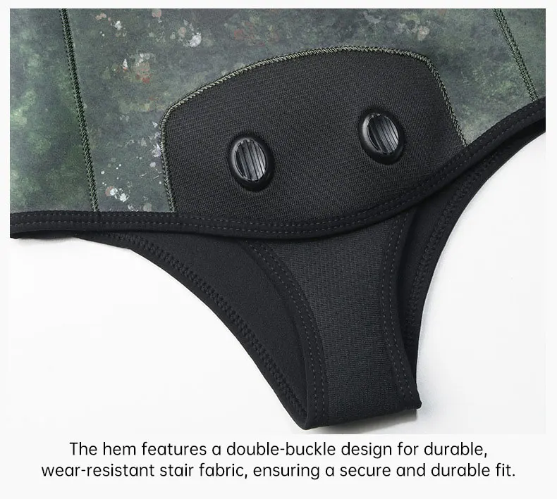 3,5 mm CR Neopren-Tauchanzug mit offenen Zellen, Freitauchanzug, Tarnanzug, Ganzkörperanzug für Herren, zum Schnorcheln, Schwimmen und Speerfischen – Detail 11