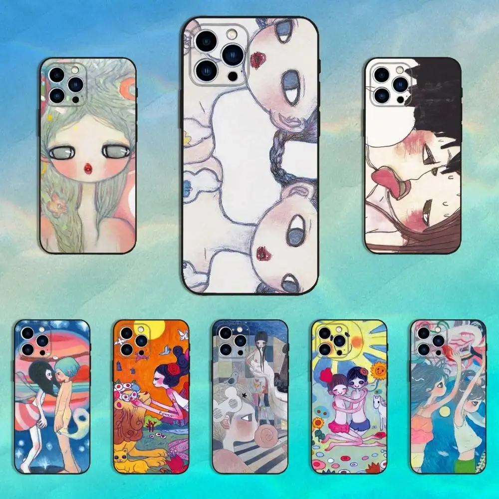 

A-Aya T-Takano Phone Case For iPhone 16,15,14,13,12,11 Plus,Pro Max,XS,X,XR,SE,Mini,8,7,Soft Silicone Black Cover