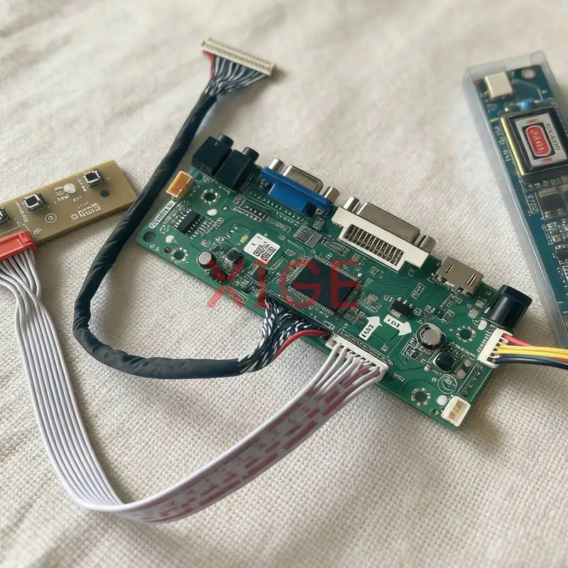 

Screen Controller Board Fit LTN160AT04 CLAA185WA03 LM156WH1 CLAA185WA02 1366x768 LVDS-30Pin 1366*768 2-CCFL VGA DVI HDMI Kit DIY