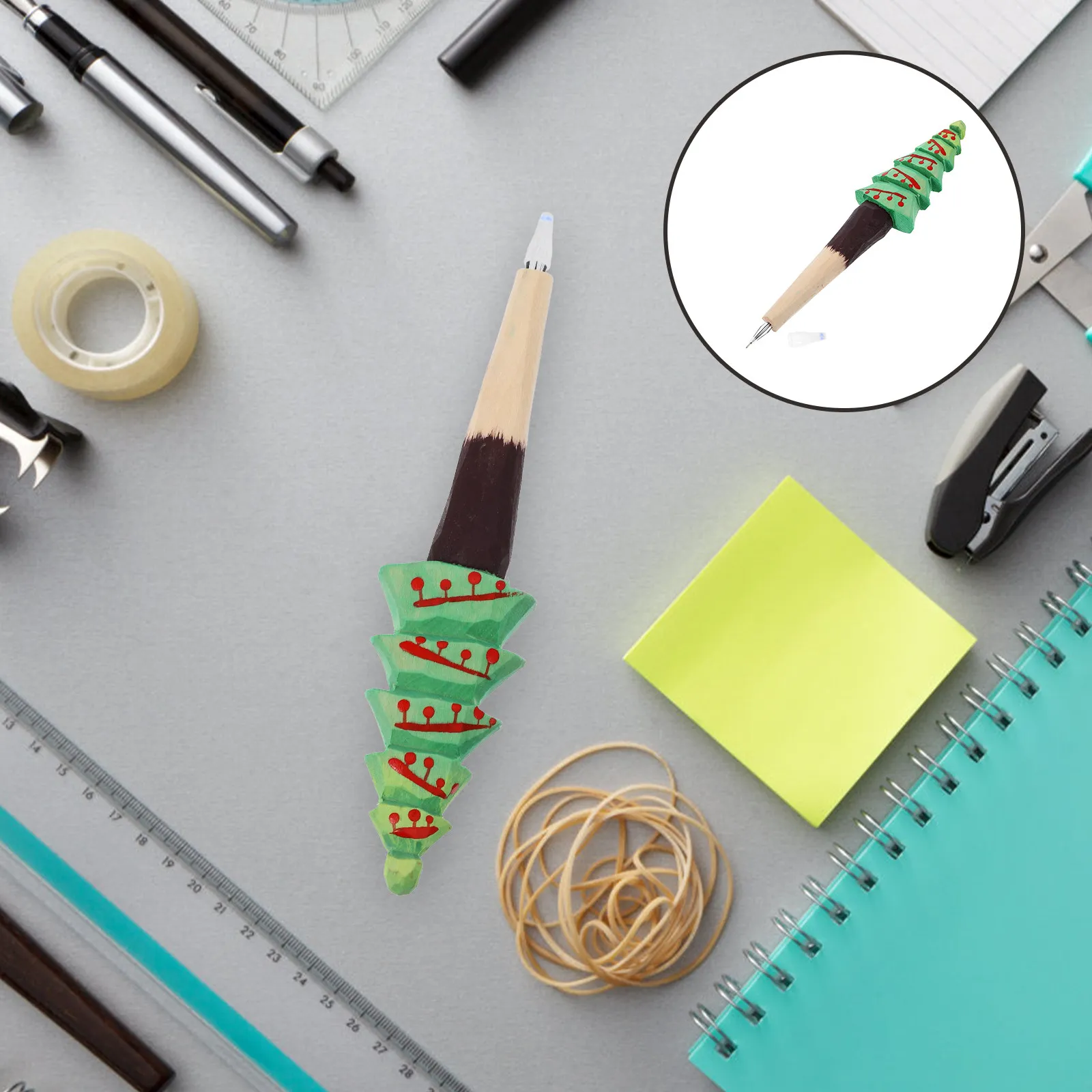 

Праздничные гелевые ручки с черными чернилами для детей и взрослых, с узором «Рождественская елка», канцелярские товары для школы и офиса