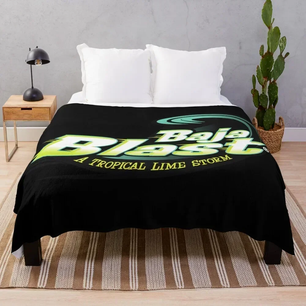 

baja blast plain logo Throw Blanket Travel Size Cozy Blanket for Plane Train